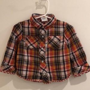 OshKosh plaid button-down shirt w/ contrast lining